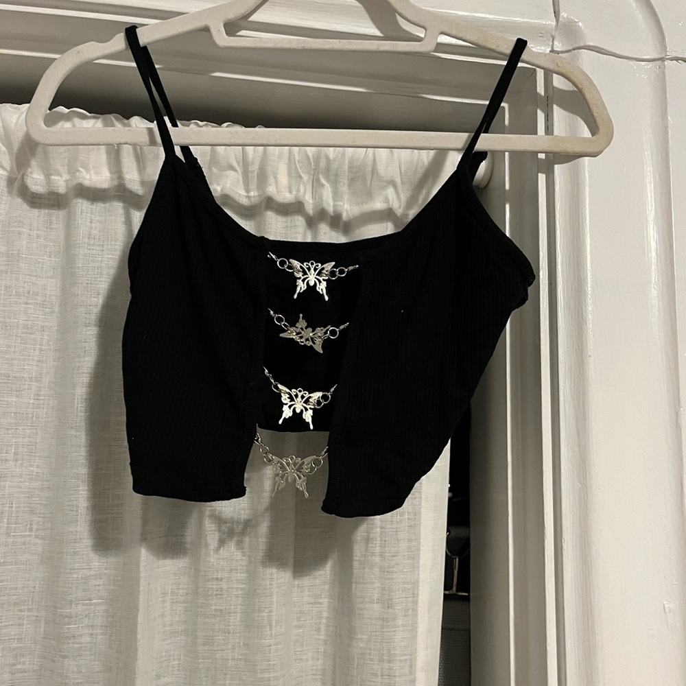 butterfly chain crop top